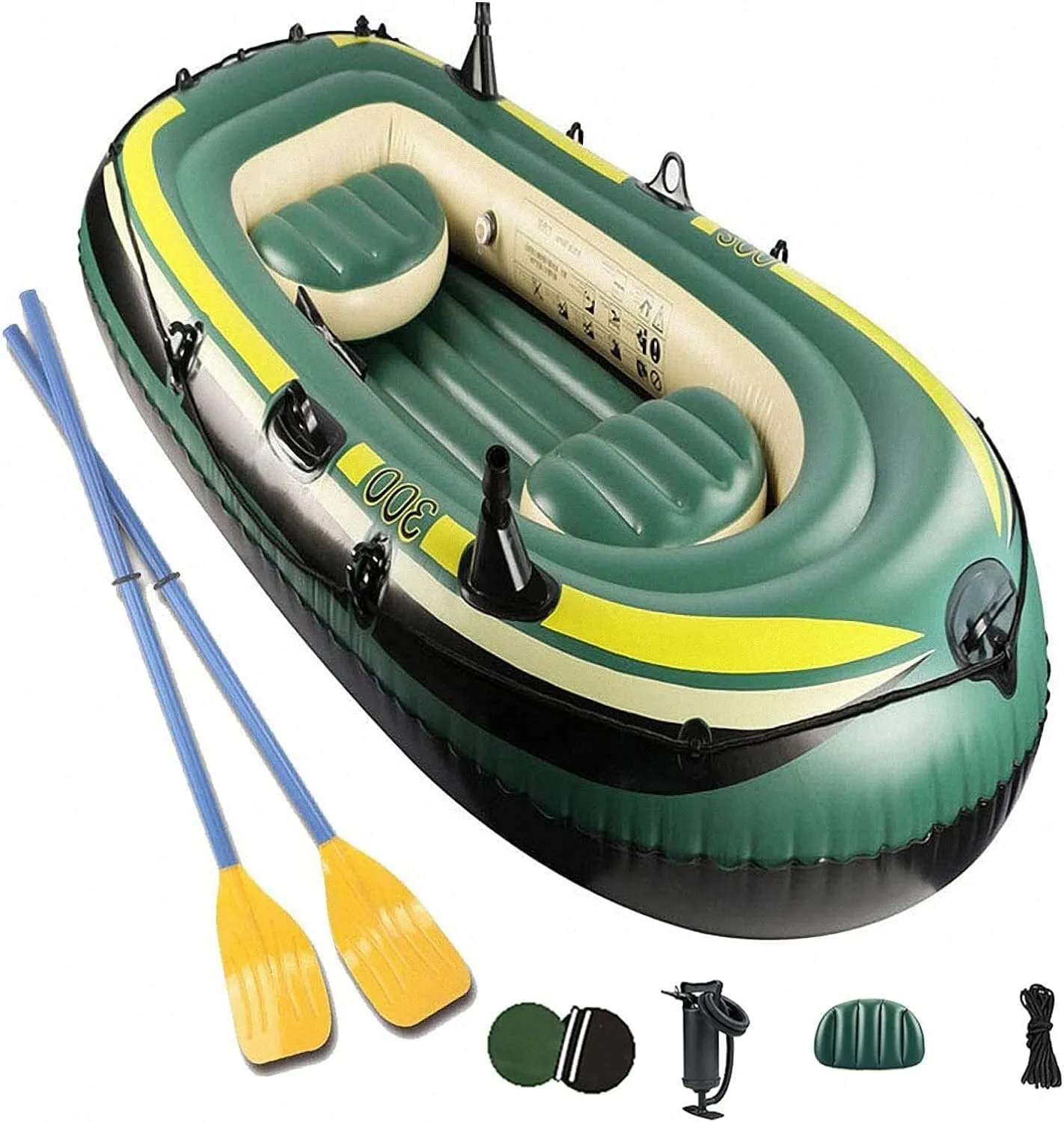 3 Person Inflatable Kayak Inflatable Pump Rope Paddle Raft Inflatable Kayak Portable Fishing Boat