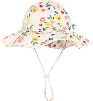 Baby Girl Sun Hat with UPF 50  Outdoor Adjustable Beach Hat with Wide Brim Bucket Hats
