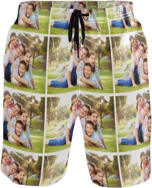 Custom Photo Mens Swim Trunks Personalized Beach Board Shorts Swim Shorts