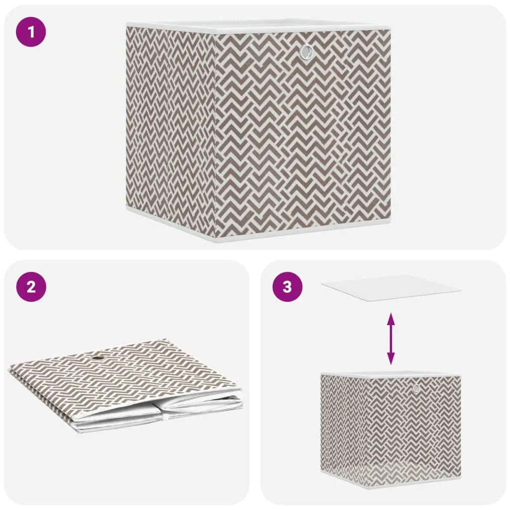 Foldable Storage Boxes 10 pcs Brown 32x32x32 cm Non-woven Fabric