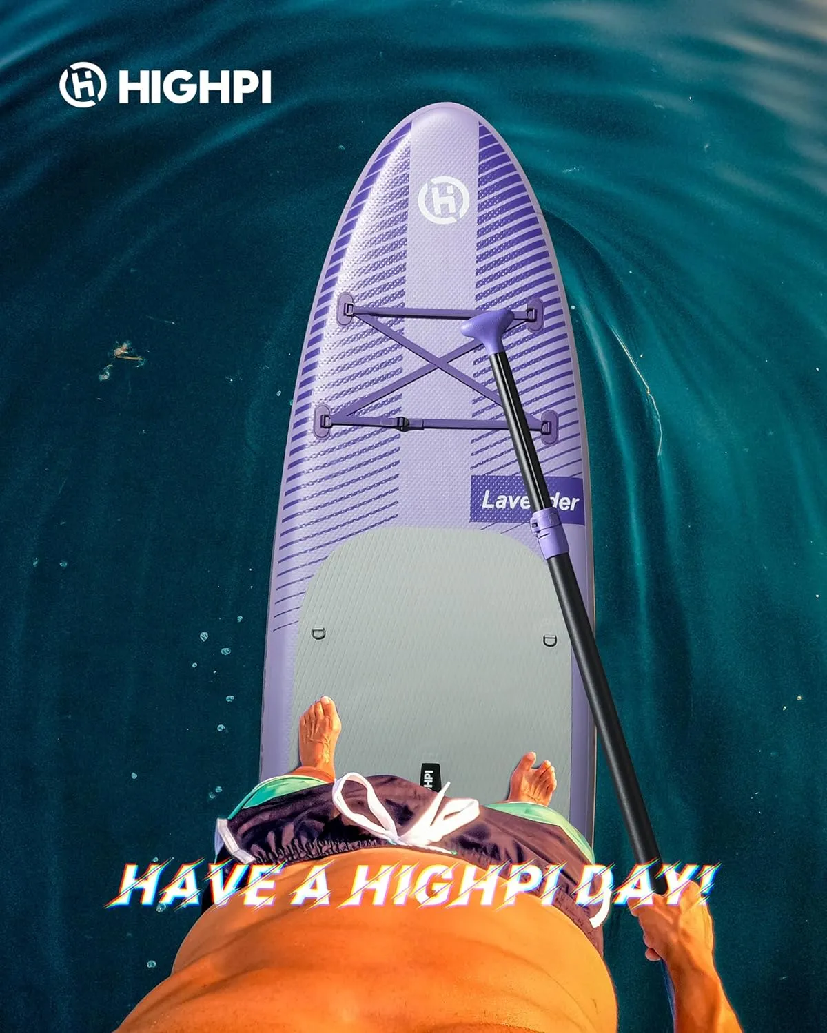 Highpi Inflatable Stand Up Paddle Board Premium SUP Accessories, Backpack, Wide Stance, Surf Control, Non-Slip Deck, Leash, Paddle and Pump, Standing Boat for Youth and Adult