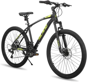 HILAND Mens and Womens Mountain Bike, 26 Inch 21 Speed Mountain Bicycle with Dual Disc Brake, Front Suspension Fork, High Carbon Steel Frame Urban Commuter Bike for Adults