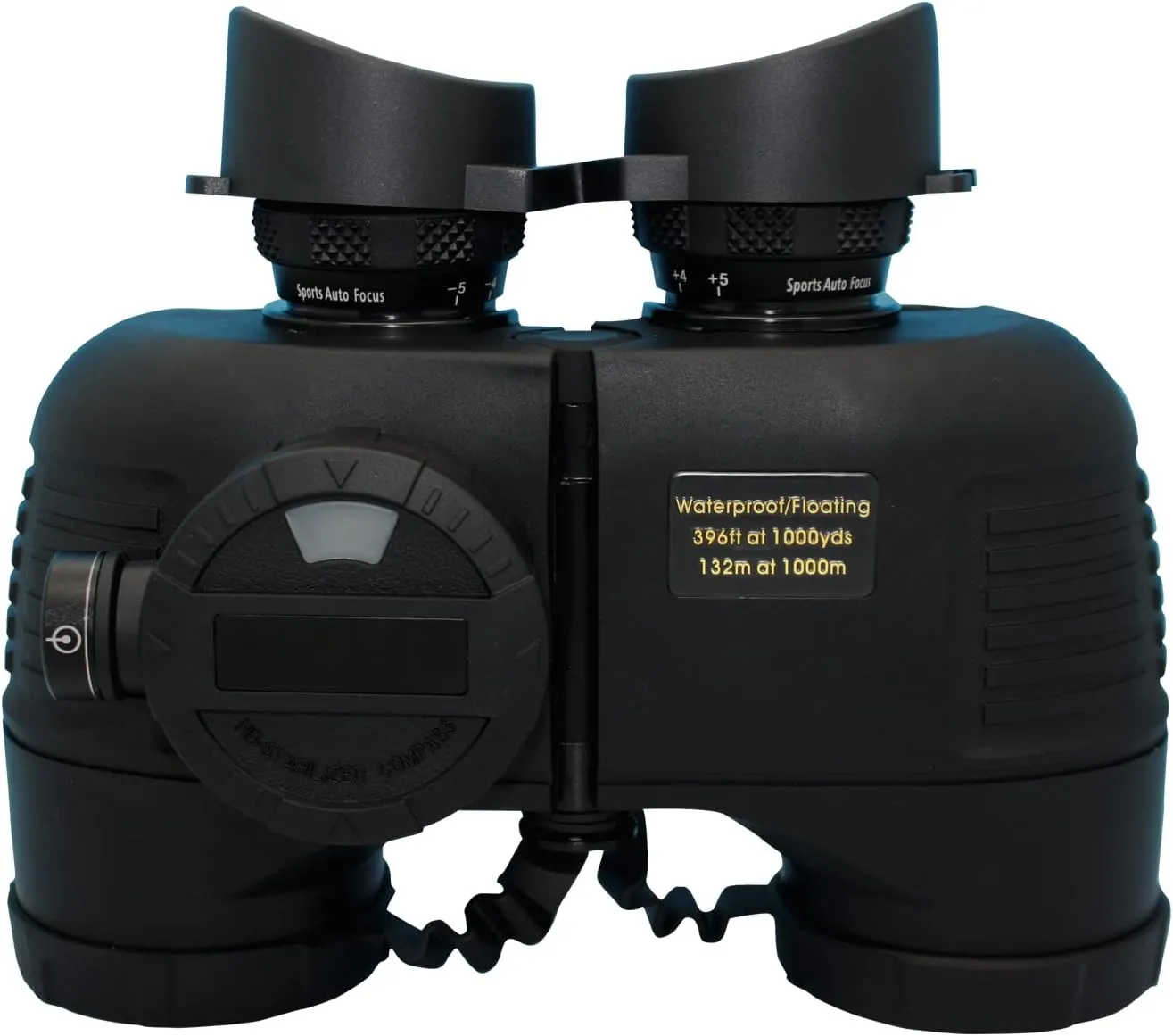 Hooway 7x50 HD Waterproof Military Marine Binoculars w/Internal Rangefinder & Compass for,Bird Watching,Boating and More(Black)