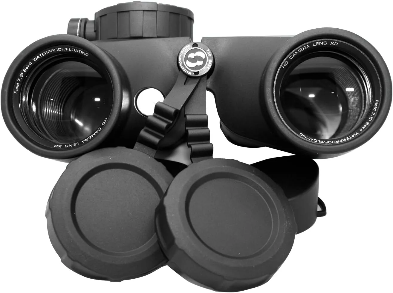 Hooway 7x50 HD Waterproof Military Marine Binoculars w/Internal Rangefinder & Compass for,Bird Watching,Boating and More(Black)