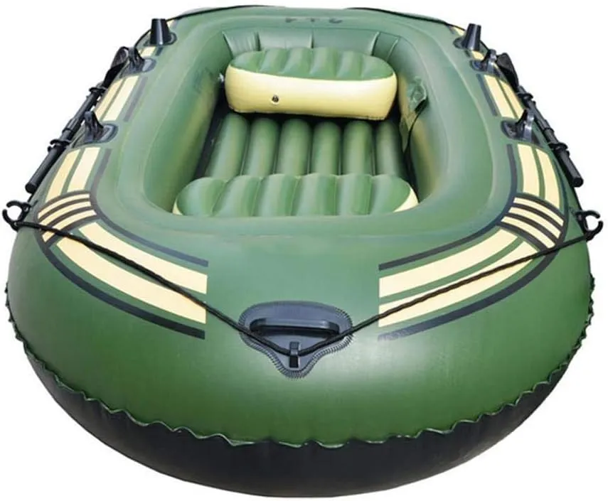 Large Boat Raft, Inflatable Set, 1,2,3,4 Person Inflatable Dinghy Rowing Boats for Adults Rubber Dingy Kayak Canoe Fishing,Tear-Resistant Foldable Drifting Boat,249x 127CM