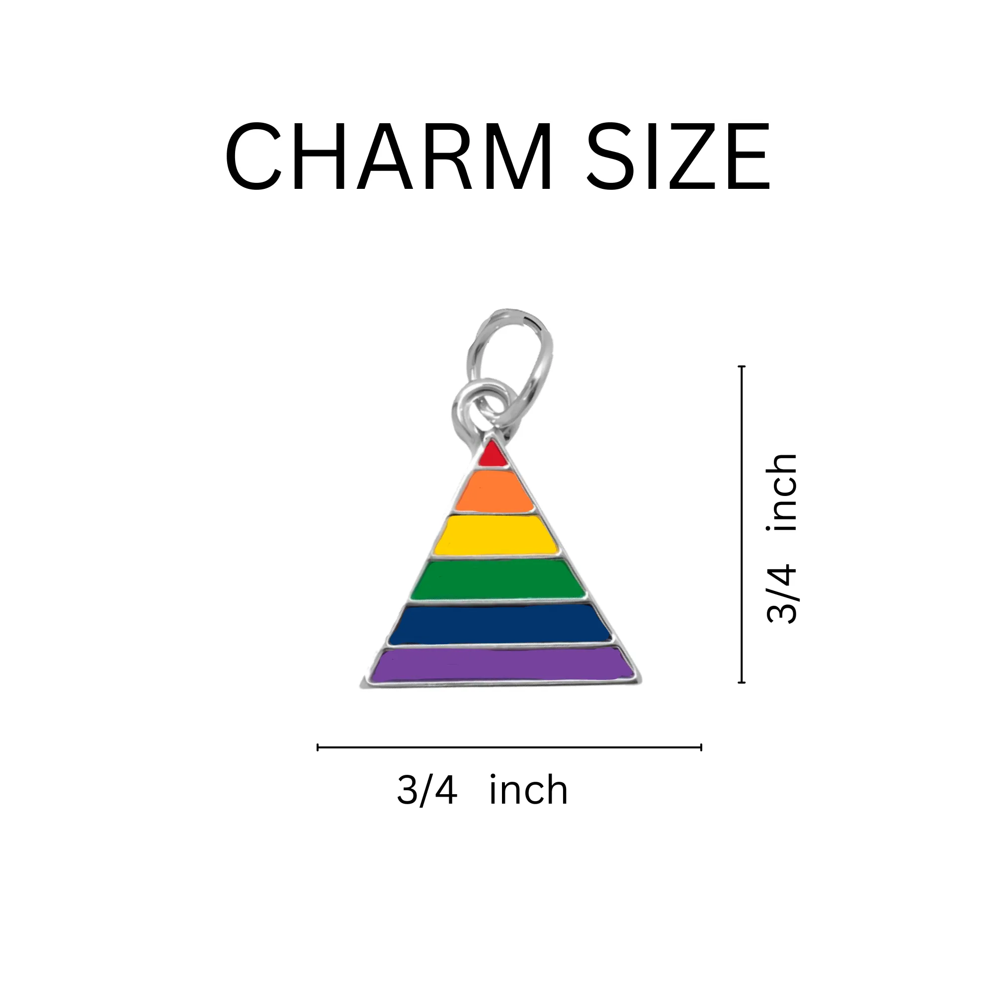 Rainbow Triangle Flag Silver Beaded Bracelets