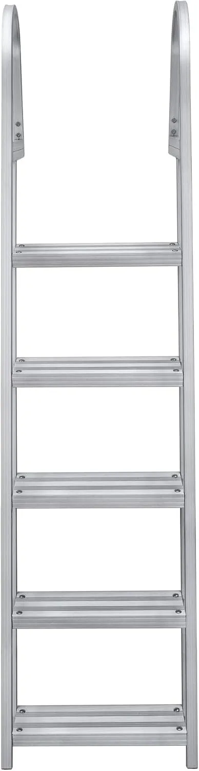 RecPro Marine Pontoon Boat Dock Heavy Duty Aluminum Removable Boarding Ladder (5-Step)