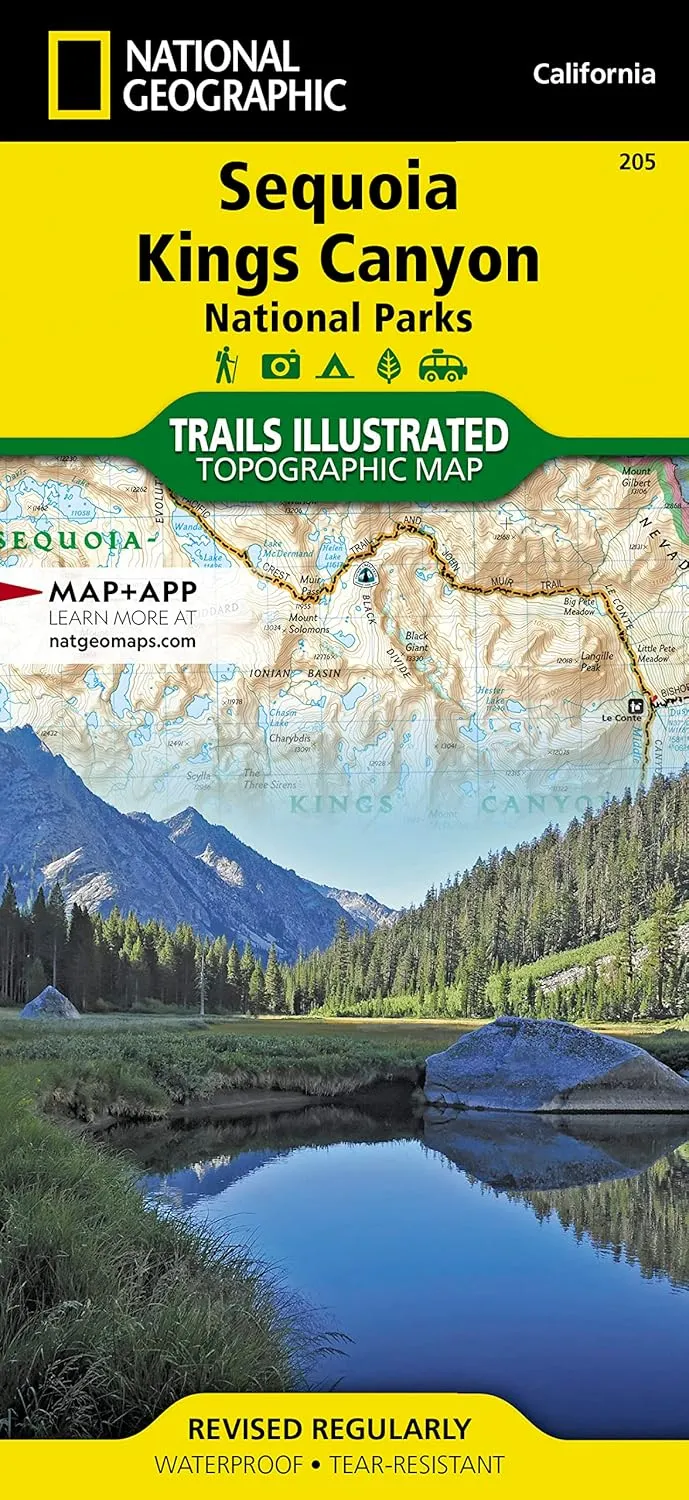 Sequoia and Kings Canyon National Parks Map (National Geographic Trails Illustrated Map, 205) Map  Folded Map, January 1, 2023