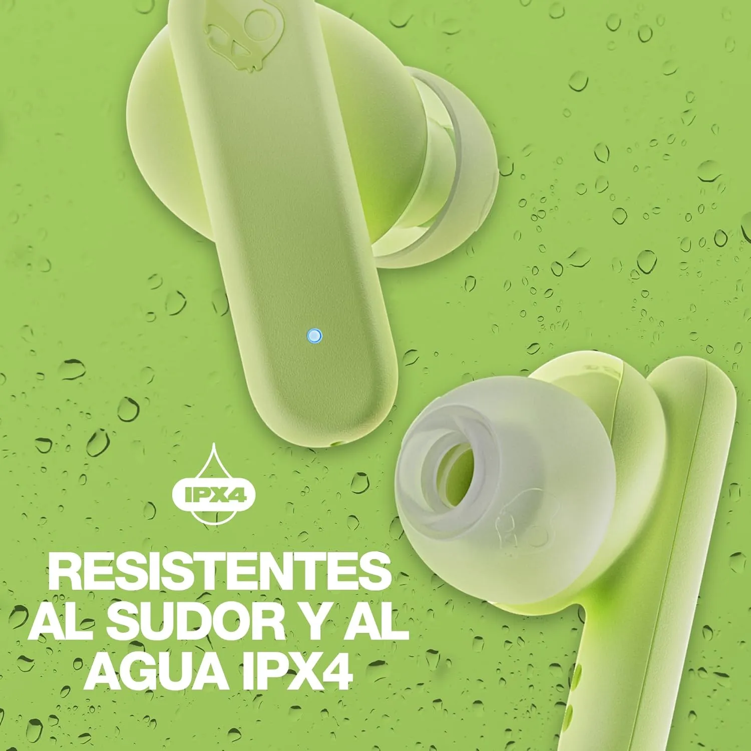 Skullcandy Smokin Buds Wireless Earbuds, Bluetooth Headphones, Noise Isolating Fit, Up to 20 Hours Battery, IPX4 Sweat and Water Resistant, Microphone for iPhone Android - Matcha