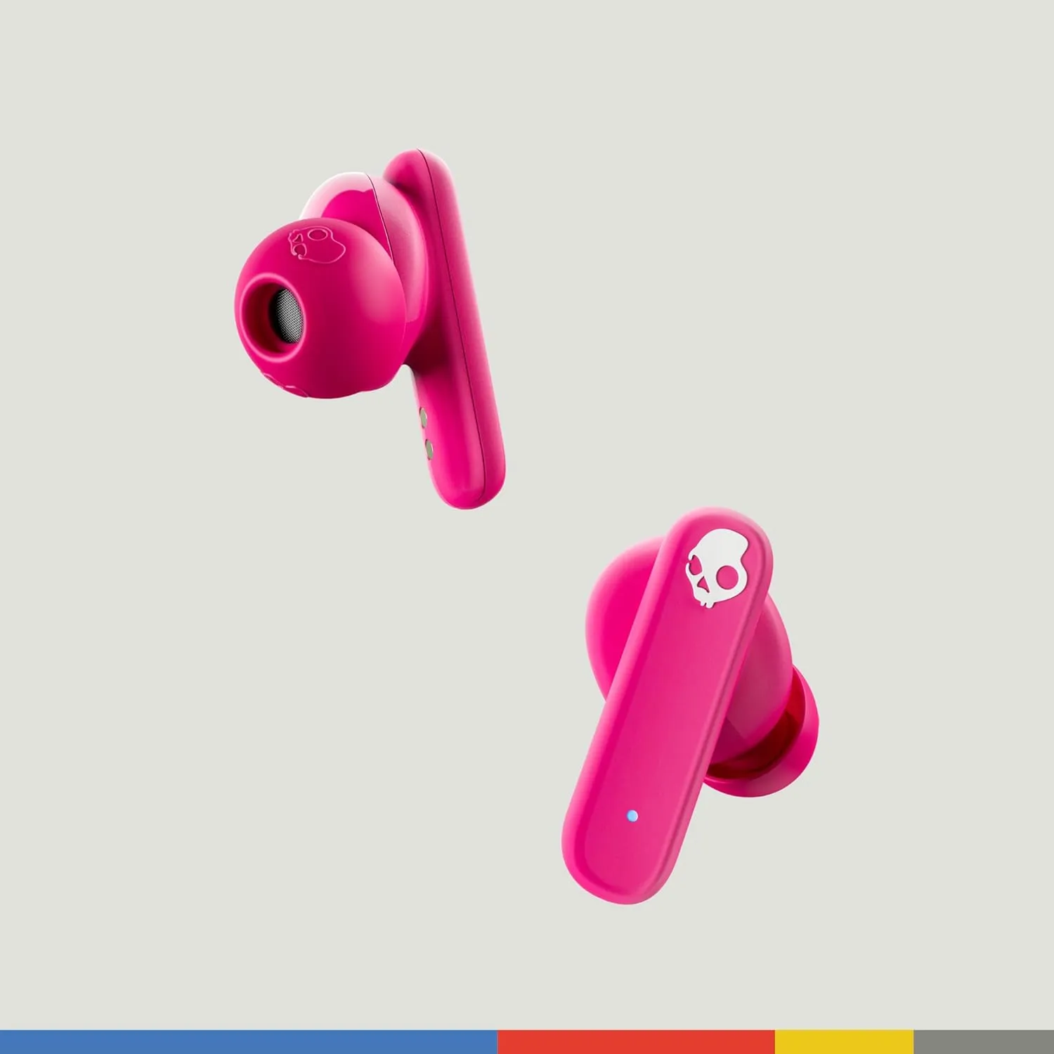 Skullcandy Smokin Buds Wireless Earbuds, Bluetooth Headphones, Noise Isolating Fit, Up to 20 Hours Battery, IPX4 Sweat and Water Resistant, Microphone for iPhone Android - Pink