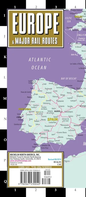 Streetwise Europe & Major Rail Routes Laminated Map (Michelin Streetwise Maps) Map  Folded Map, August 15, 2019