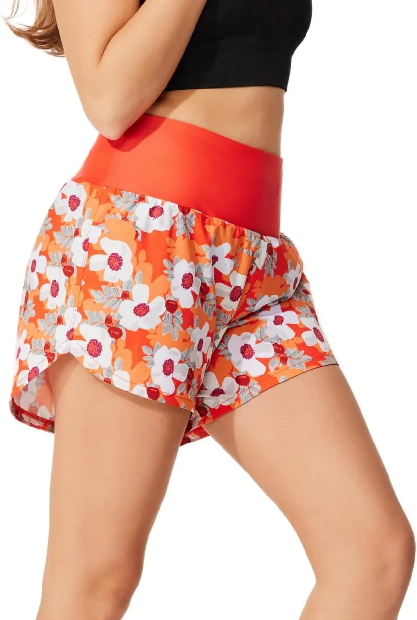 Swim Shorts Women High Waisted Tummy Control Swim Board Shorts Quick Dry Bathing Suit Swimwear Bottoms with Liner