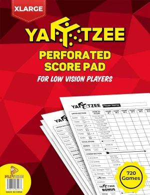 Yahtzee Score Pads Perforated: 120 Easy Tear Off, Large Print Yahtzee Score Pads Compatible with Yardzee and Yahtzee Games (8.5x11-120 Pages)
