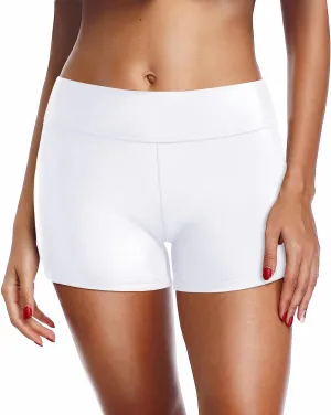Zmart Women's 3" High Waisted Swim Shorts Full Coverage Swimsuit Bottoms Bathing Suit Boy Shorts